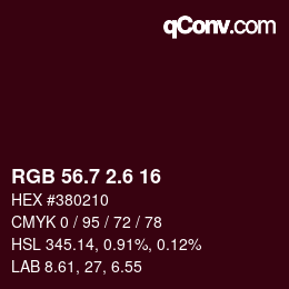 カラーコード: RGB 56.7 2.6 16 | qconv.com