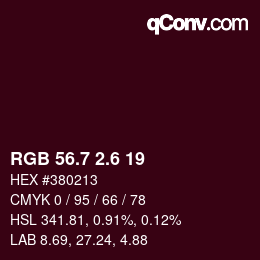 カラーコード: RGB 56.7 2.6 19 | qconv.com
