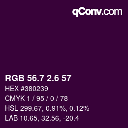 カラーコード: RGB 56.7 2.6 57 | qconv.com