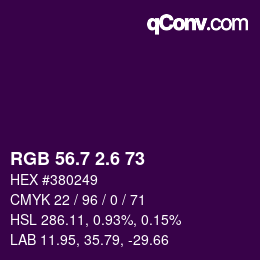 カラーコード: RGB 56.7 2.6 73 | qconv.com