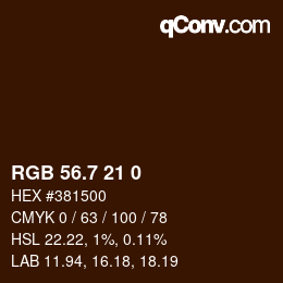 カラーコード: RGB 56.7 21 0 | qconv.com