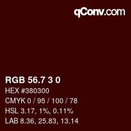 カラーコード: RGB 56.7 3 0 | qconv.com