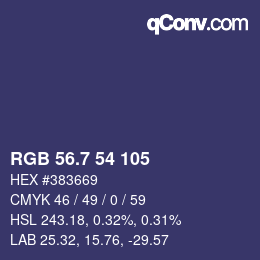 カラーコード: RGB 56.7 54 105 | qconv.com