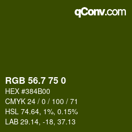 カラーコード: RGB 56.7 75 0 | qconv.com