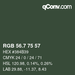 カラーコード: RGB 56.7 75 57 | qconv.com