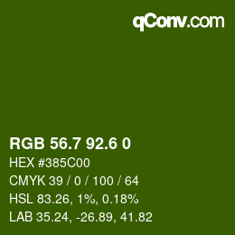 カラーコード: RGB 56.7 92.6 0 | qconv.com