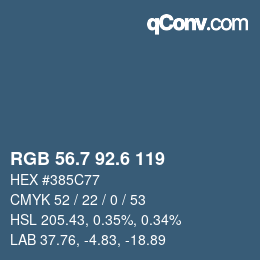 カラーコード: RGB 56.7 92.6 119 | qconv.com