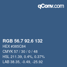 カラーコード: RGB 56.7 92.6 132 | qconv.com