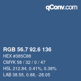 カラーコード: RGB 56.7 92.6 136 | qconv.com