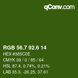 カラーコード: RGB 56.7 92.6 14 | qconv.com