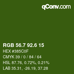 カラーコード: RGB 56.7 92.6 15 | qconv.com