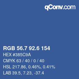 カラーコード: RGB 56.7 92.6 154 | qconv.com