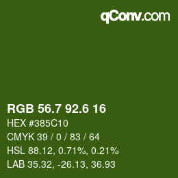 カラーコード: RGB 56.7 92.6 16 | qconv.com