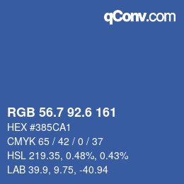 カラーコード: RGB 56.7 92.6 161 | qconv.com