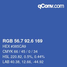 カラーコード: RGB 56.7 92.6 169 | qconv.com