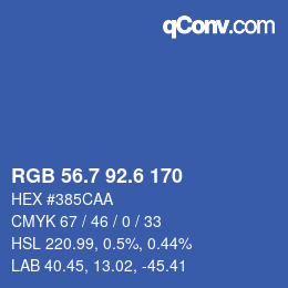カラーコード: RGB 56.7 92.6 170 | qconv.com