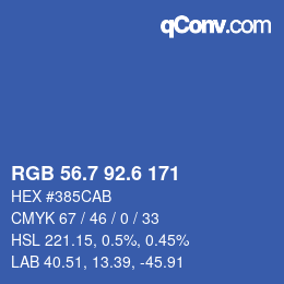 カラーコード: RGB 56.7 92.6 171 | qconv.com