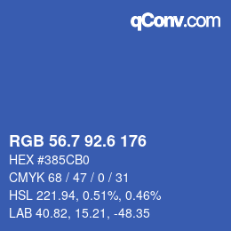 カラーコード: RGB 56.7 92.6 176 | qconv.com