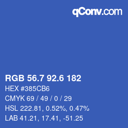 カラーコード: RGB 56.7 92.6 182 | qconv.com
