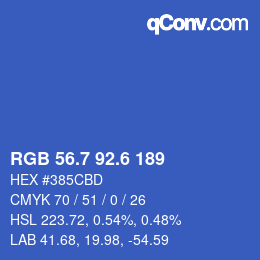 カラーコード: RGB 56.7 92.6 189 | qconv.com