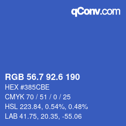 カラーコード: RGB 56.7 92.6 190 | qconv.com