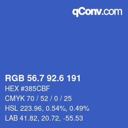 カラーコード: RGB 56.7 92.6 191 | qconv.com