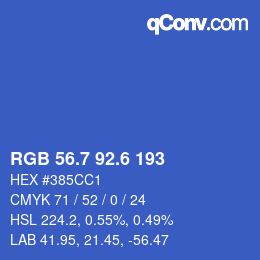 カラーコード: RGB 56.7 92.6 193 | qconv.com