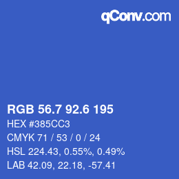 カラーコード: RGB 56.7 92.6 195 | qconv.com