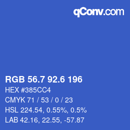 カラーコード: RGB 56.7 92.6 196 | qconv.com