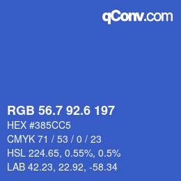 カラーコード: RGB 56.7 92.6 197 | qconv.com