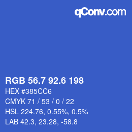 カラーコード: RGB 56.7 92.6 198 | qconv.com