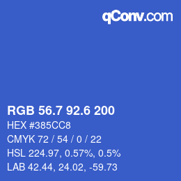 カラーコード: RGB 56.7 92.6 200 | qconv.com