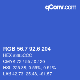 カラーコード: RGB 56.7 92.6 204 | qconv.com