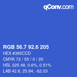 カラーコード: RGB 56.7 92.6 205 | qconv.com