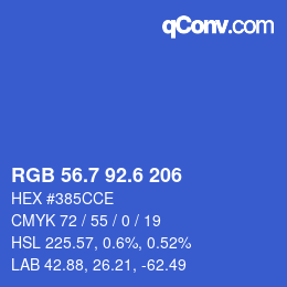 カラーコード: RGB 56.7 92.6 206 | qconv.com