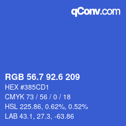 カラーコード: RGB 56.7 92.6 209 | qconv.com