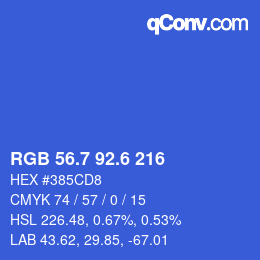 カラーコード: RGB 56.7 92.6 216 | qconv.com