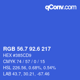 カラーコード: RGB 56.7 92.6 217 | qconv.com