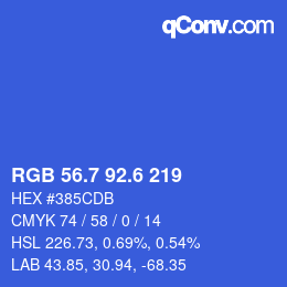 カラーコード: RGB 56.7 92.6 219 | qconv.com