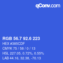 カラーコード: RGB 56.7 92.6 223 | qconv.com