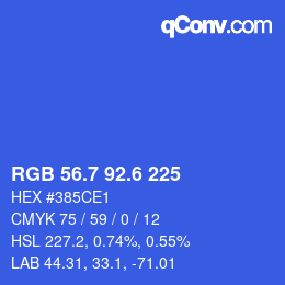 カラーコード: RGB 56.7 92.6 225 | qconv.com