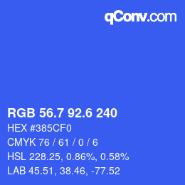 カラーコード: RGB 56.7 92.6 240 | qconv.com