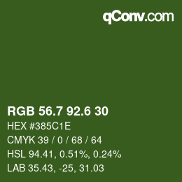 カラーコード: RGB 56.7 92.6 30 | qconv.com