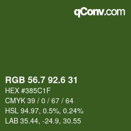 カラーコード: RGB 56.7 92.6 31 | qconv.com