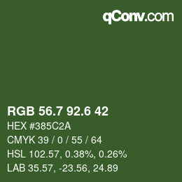 カラーコード: RGB 56.7 92.6 42 | qconv.com
