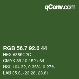 カラーコード: RGB 56.7 92.6 44 | qconv.com