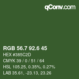 カラーコード: RGB 56.7 92.6 45 | qconv.com