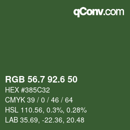 カラーコード: RGB 56.7 92.6 50 | qconv.com