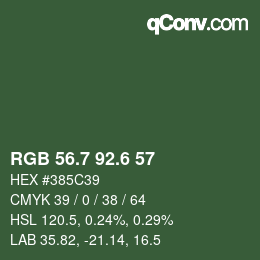 カラーコード: RGB 56.7 92.6 57 | qconv.com