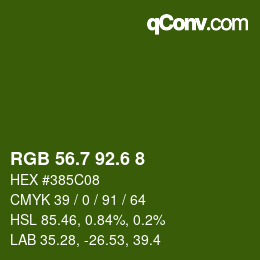 カラーコード: RGB 56.7 92.6 8 | qconv.com